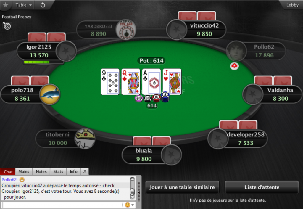 pokerstars tchat