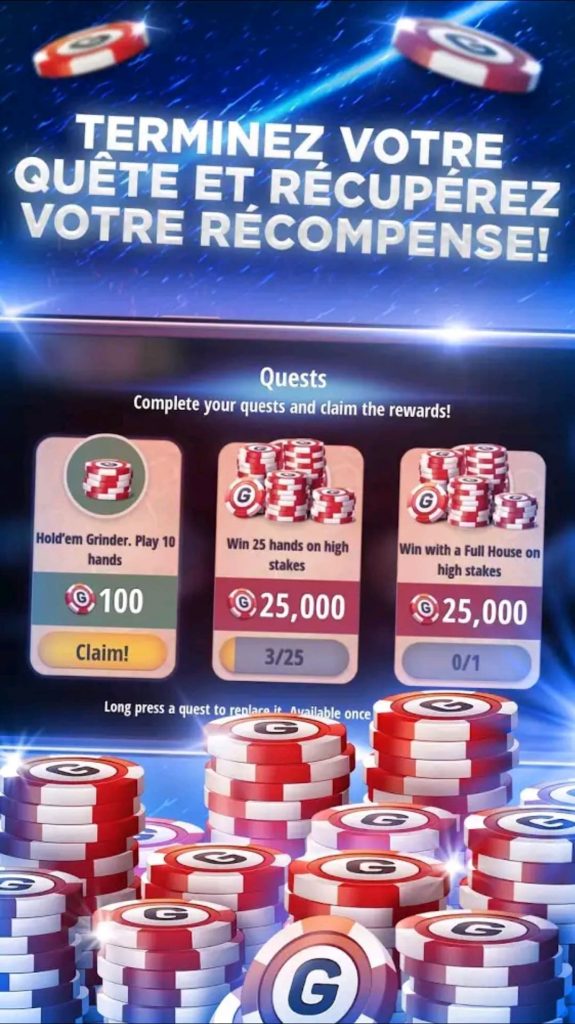 Les missions sur Poker Texas Holdem