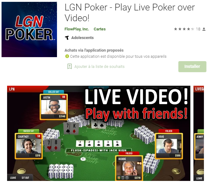 LGN Poker : Jouer au poker en live cam