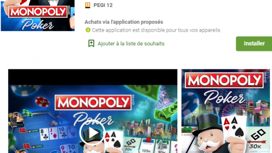 MONOPOLY-Poker : l’application mobile de poker et Monopoly
